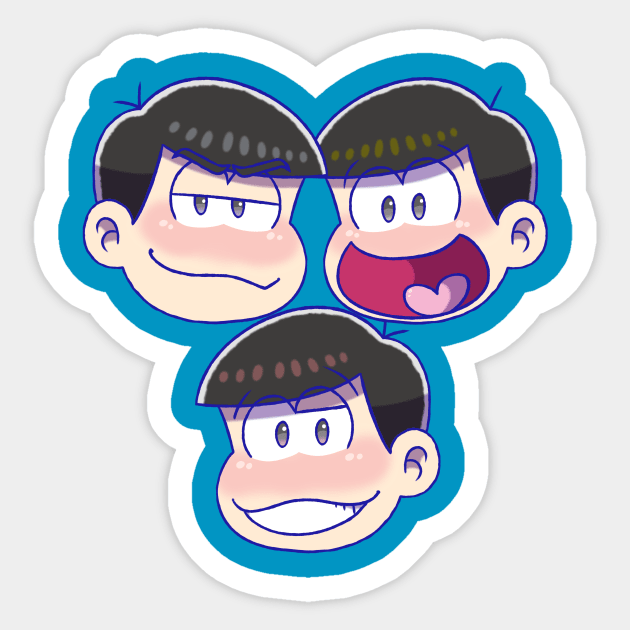 Osomatsu-san : Karamatsu, Jyushimatsu, and Osomatsu Sticker by UndertaleSquirrel